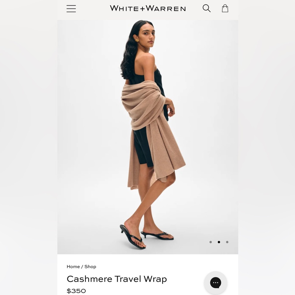 White + Warren Cashmere Travel Wrap - Camel